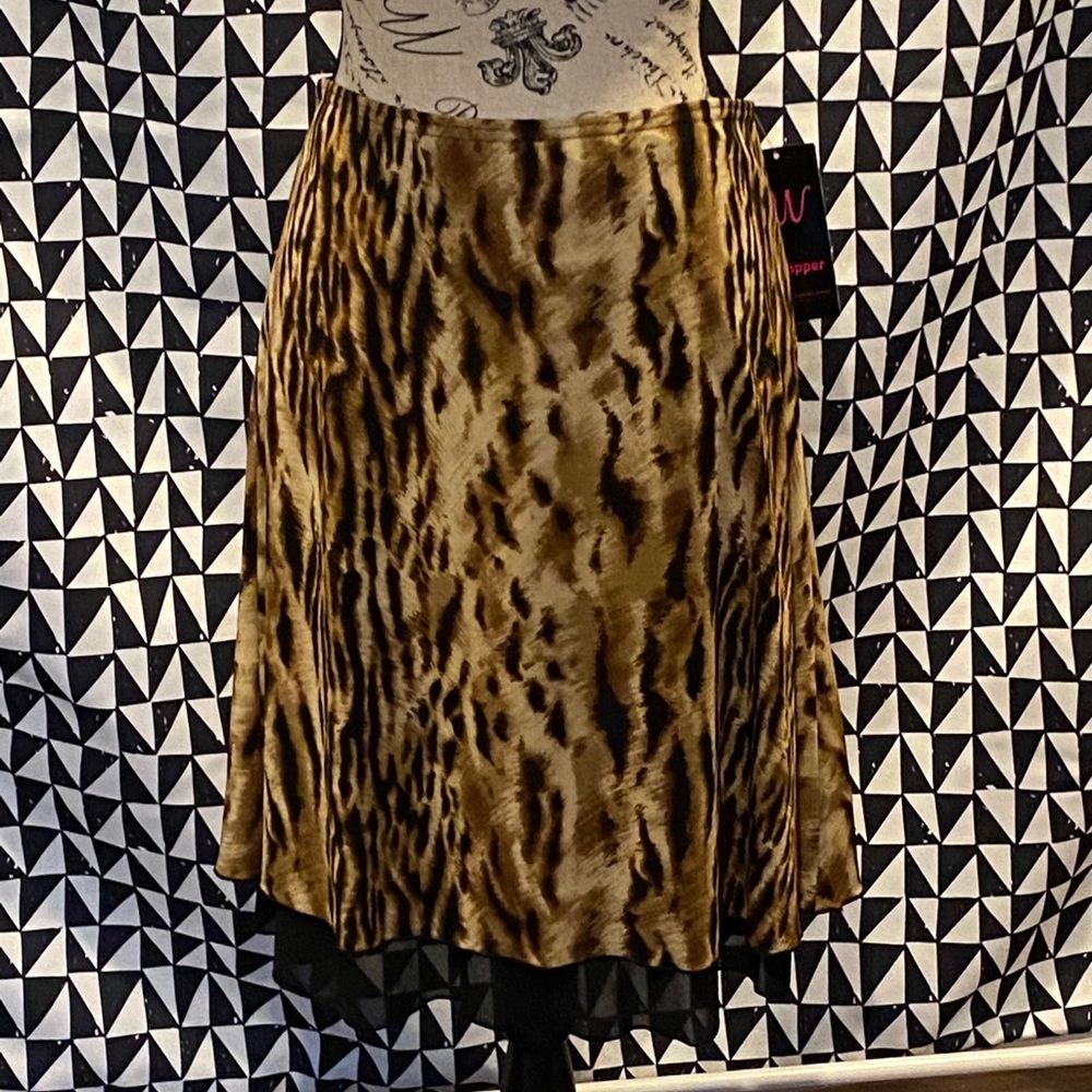 New animal print double layer skirt